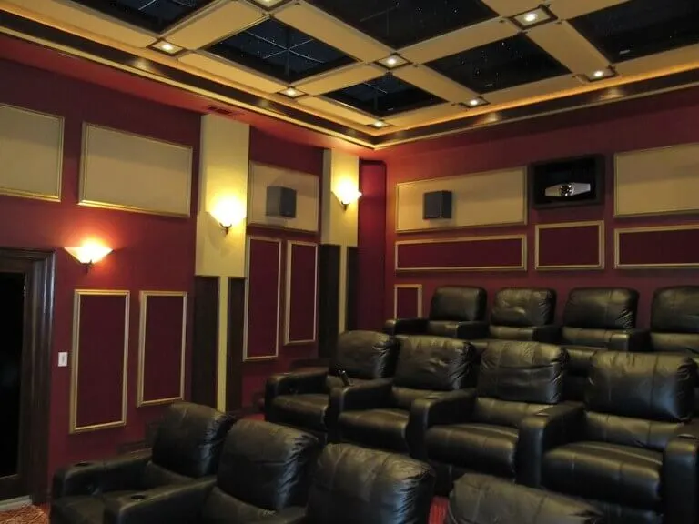 home theater with acoustic treatment