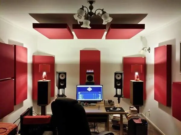 recording room with acoustic treatment