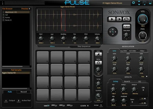 pulse drum sequencer for dubstep
