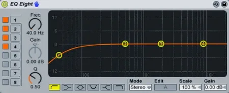 low roll-off equalization to reduce plosives in audio
