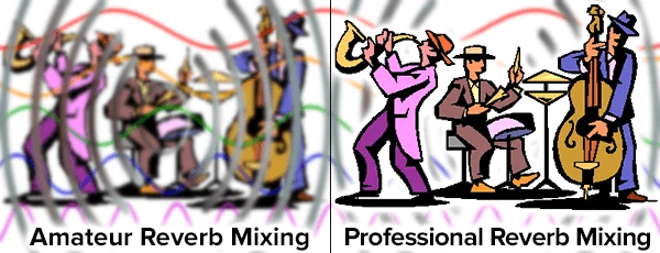 professional reverb mixing versus amateur mixing which lacks clarity and is muddy