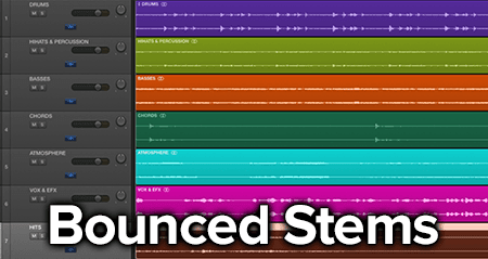 the music production tip of bounced stems makes mixing and mastering much easier and cleaner