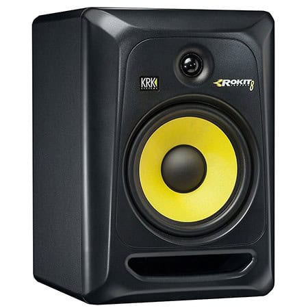 yellow studio monitors