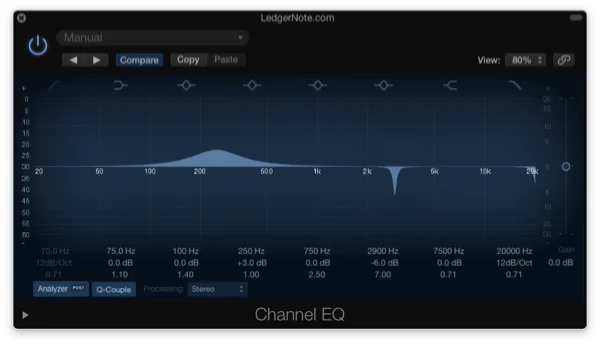 boost wide (additive EQ) and cut narrow (subtractive EQ)