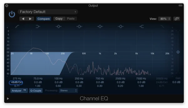 tip: use an EQ high pass the master