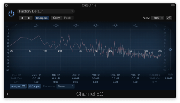 mid range frequencies shown on parametric equalizer