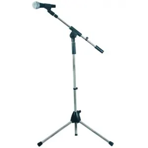 microphone on boom on tripod stand