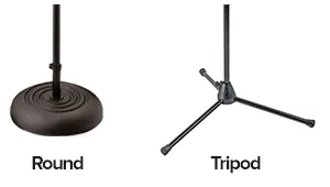 round base versus tripod base on microphone stands (tripods are the best mic stands)