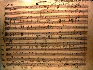 mozart handwriting sheet music transcription