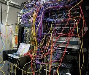 patchbay jungle of cables