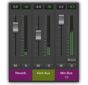 levels at mix bus