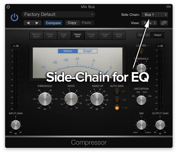 side-chain detector on bus compression