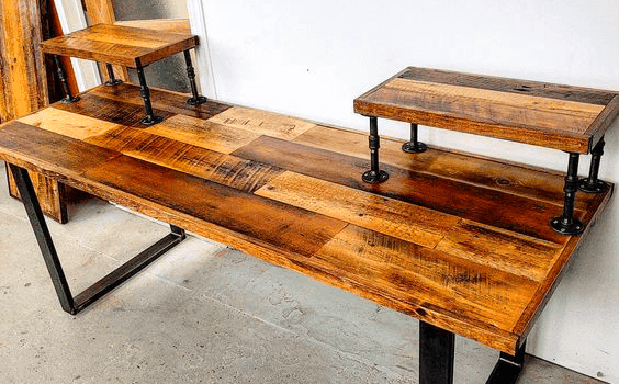 studio desk shelving space