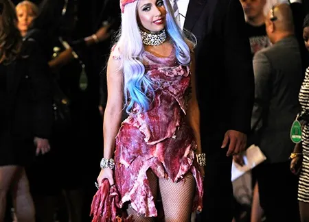 lady gaga meat dress publicity stunt