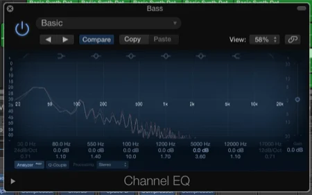 bass frequencies on analyzer