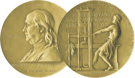 Pulitzer Prize medal front and back