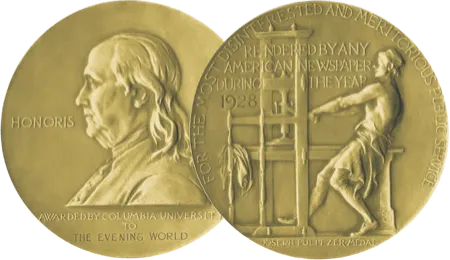 Pulitzer Prize medal front and back