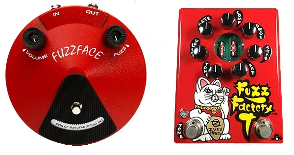 simple vs complex fuzz pedal - the fuzzface and fuzz factory, two of the best fuzz pedals available