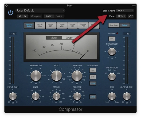 sidechain compression for bass and kick drum