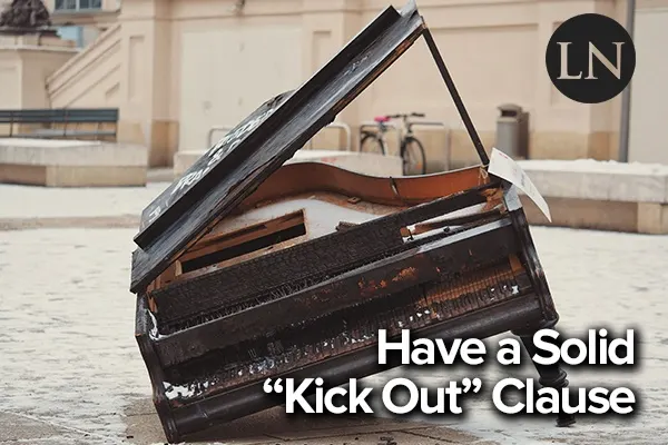 have a "kick out" clause where you can fire band members if they aren't performing their responsibilities