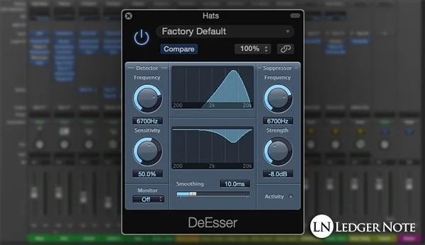 A de-esser can remove harsh sibilance in high frequencies during mastering