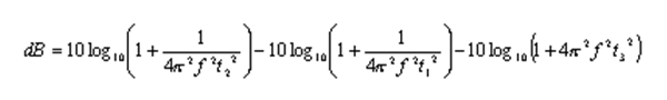 RIAA curve pre-emphasis transfer function mathematical equation