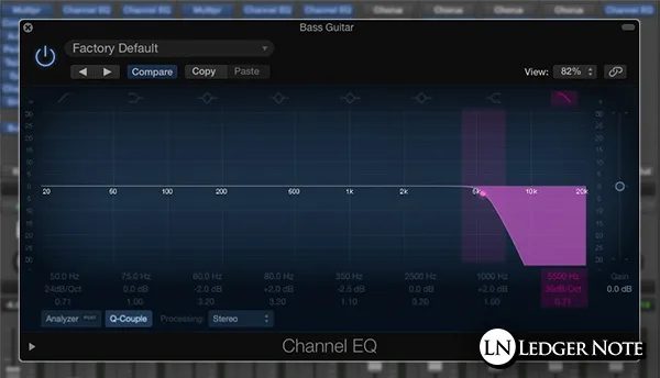 low pass filter for bass guitar eq