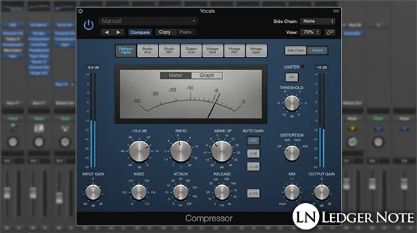 how to compress vocals - lower the threshold and watch the gain reduction