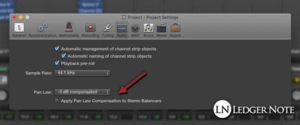 panning law to compensate for volume drop during mono mixing