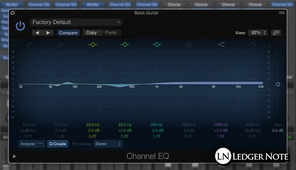 tweak the bass guitar frequency ranges with parametric equalizer