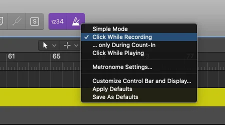 use a click metronome on scratch tracks