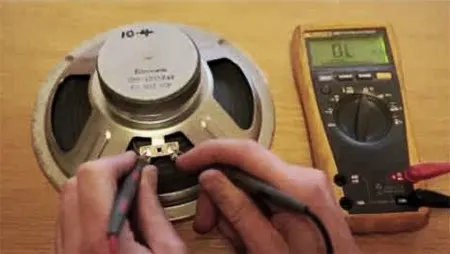 using a multimeter to test a blown speaker's voice coil assembly