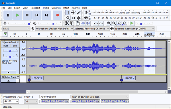 debut free wavepad audio editing software