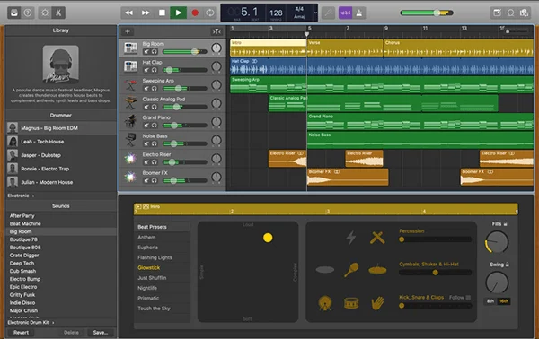 Garageband for Mac is like a free version of Logic Pro, a professional audio editing software